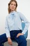 Blue Woven Shirt with Closed Collar and Ruffle Detail - TWOAW25GO00019 - 6