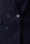 Dark Navy Regular Lined Double Breasted Woven Blazer Jacket Twoss21Ce0107 - 4