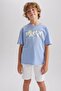 Boy - Crew Neck Printed Oversize T-Shirt A6414a823sm - 3