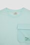 Boy's Oversize Fit Crew Neck Pocket Printed Short Sleeve T-Shirt A0779a823sm - 8