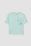 Boy's Oversize Fit Crew Neck Pocket Printed Short Sleeve T-Shirt A0779a823sm - 7