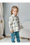 Shirt White Green And Gray Striped Wooden Button Holiday Children's And Baby's Clothing Custom Daily Girls Boys - 7