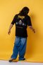 Phaseone"V2" Printed 24/1 Oversize Unisex Black Tshirt - 4