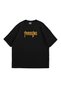 Phaseone"V2" Printed 24/1 Oversize Unisex Black Tshirt - 7
