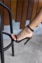Aryan Women's Black Transparent Single Strap Heeled Sandals - 5