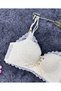 Front-Tie, Non-Supported Bra with Lace Details (Ecru Color) - 2