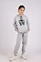 Butterfly Print Detailed Kangaroo Pocket Hooded Girl's Tracksuit Set