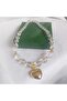 Crystal Quartz Natural Stone Steel Heart Pendant Evening Necklace - 5