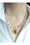 Crystal Quartz Natural Stone Steel Heart Pendant Evening Necklace