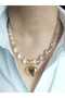 Crystal Quartz Natural Stone Steel Heart Pendant Evening Necklace - 4