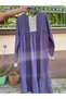 Purple Girl's Guipure Lace Medina Silk Dress - 4