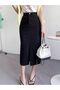 Skirt Black Women's Midi Length Skirt Regular Slit - 3