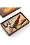 Divit Inkwell Pen Kit Five Headings Candle Feather Ink Seal Stamped Special Vip Box Professional Set - 7
