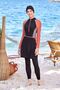 3 Different Ways to Wear Stretch Fabric Fully Covered Hijab Swimsuit Olga 4533 Black