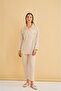Raxy Pocketed and Ribbed Linen Stone Shirt and Trousers Set