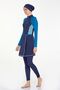 3 Different Ways to Wear Stretch Fabric Fully Covered Hijab Swimsuit Karmen 4534 Dark Navy Blue - 3