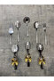 Set of 8 Stainless Steel Silver Colander, Scoop, Shovel, Fork, Spoon, Butterfly Tongs Serving Set, Dowry - 4