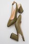 GENUINE LEATHER OPEN BACK LOW HEEL STILETTO - 7