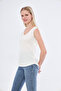 Women's White Color Wrap Blouse with Window on the Back - 6