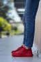 Men's Red Knitwear Lace-Up Orthopedic Style Shoes Daily Sports High Sole Stylish Comfortable Sneakers - 6