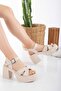 Women's Thick heel Heel Cross Strap Sandals - 3