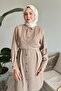 Front-Tie Beige Two-Piece Set - 3