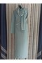 Medina Silk Embroidered Tie-Up Prayer Dress+Shawl, Silk Morning Gowns, Dowry Prayer Dress
