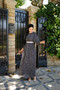 Balon Kol Silvery Chiffon Dress