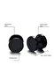 Dumbel Black Barbell Steel Earrings