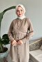 Front-Tie Beige Two-Piece Set - 2