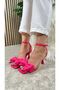 Fuchsia Daily Evening Dress - Thin Heel, Blunt Toe and Ankle Tied Serrated Sole 7065 - 2
