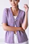 Women's Purple V-Neck Single Button Knitwear Cardigan - 4