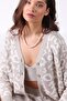 Women's Ecru Leopard Printed Cashmere Knit Cardigan - 2
