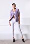 Women's Purple V-Neck Single Button Knitwear Cardigan - 3