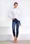 Women's White Modern Collar Long Sleeve Knitwear Sweater - 4