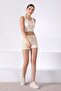 Women's Ecru Pocket Knitwear Shorts - 4