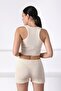 Women's Ecru Pocket Knitwear Shorts - 5