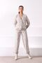 Women's Ecru Leopard Printed Cashmere Knit Cardigan - 6