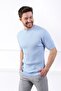 Blue Crew Neck 100% Cotton Men's Knitwear T-shirt
