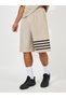 Oversized Stretch Pique Knit T-Shirt & Striped Shorts Set - 5