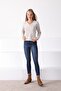 Women's Light Beige V-Neck Knitwear Sweater - 4