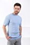 Blue Crew Neck 100% Cotton Men's Knitwear T-shirt - 4
