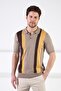 Beige Buttoned Polo Collar 100% Cotton Men's Knitwear T-shirt - 5