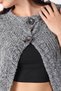 Women's Gray Round Neck Long Knitwear Cardigan - 2