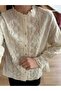 Cream Scalloped Linen Shirt - 4