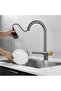 Kitchen Sink Faucet with Waterfall New Design Digital LED Fountain Anthracite Gray - 3