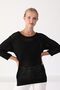 Women's Black O-Neck Openwork Wool Knitwear Sweater - 4