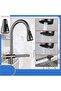 Kitchen Sink Faucet with Waterfall New Design Digital LED Fountain Anthracite Gray