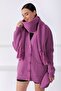 Women's Lilac Merino Wool Scarf Beret Set - 3