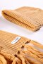 Women's Light Beige Honey Merino Wool Scarf Beanie Set - 5